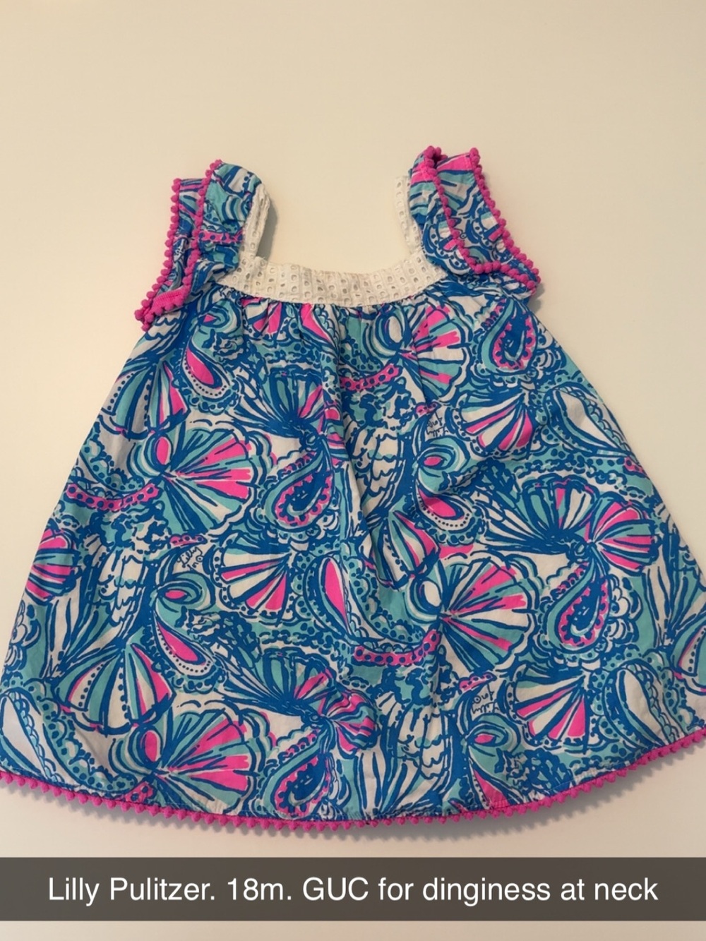 Lilly Pulitzer Girls' Blue & Hot Pink Patterned Tank Top